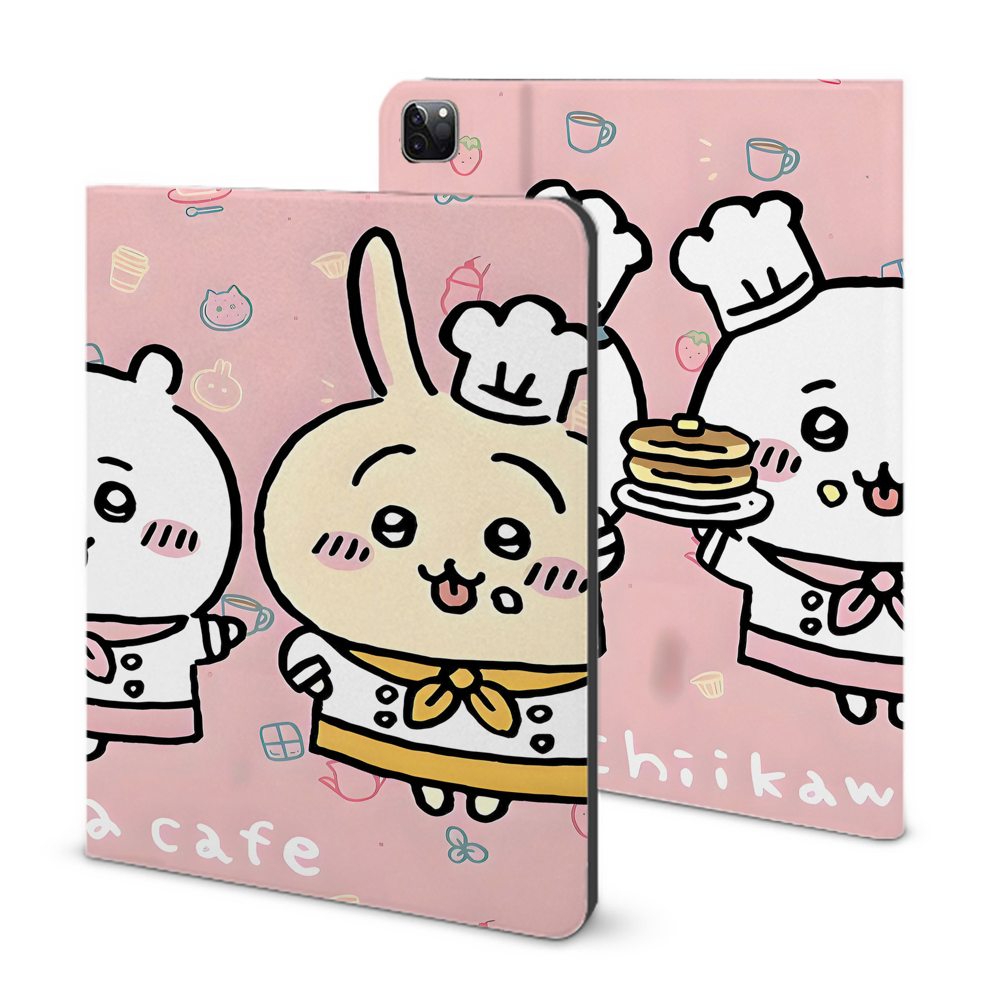 （画像用） ちいかわ Chii-kawa IPad ケース ブック型 PUレザー TPU 耐衝撃 軽量 薄型 ペン収納なし 全面保護 IPad 各モデル対応